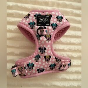 Sassy Woof Pink Minnie Dot Dog Harness